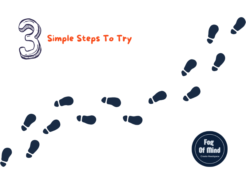 a graphic showing 3 steps to reframing your mind