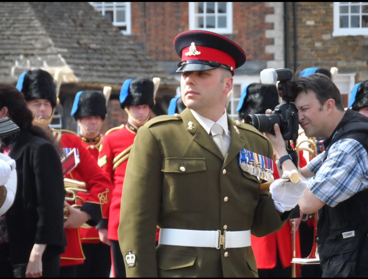a picture of a soldier on parade