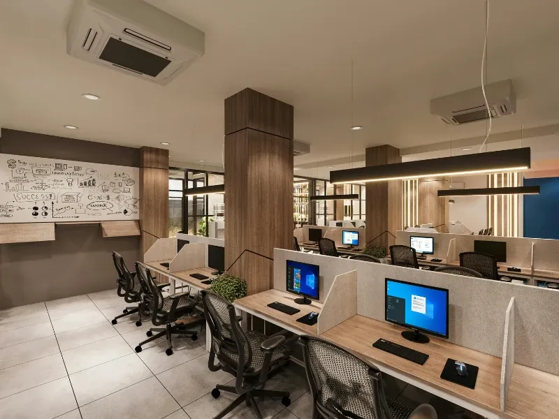 A picture of a modern open plan office