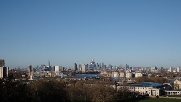 a view of London from Greenwich Park, by John Wozniak, founder of Fog of Mi