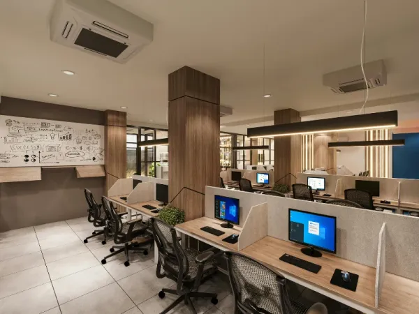 A picture of a modern open plan office