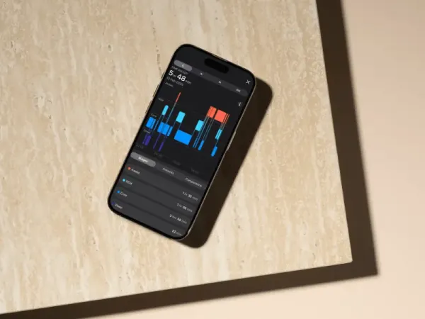 a picture of an iphone showing sleep data